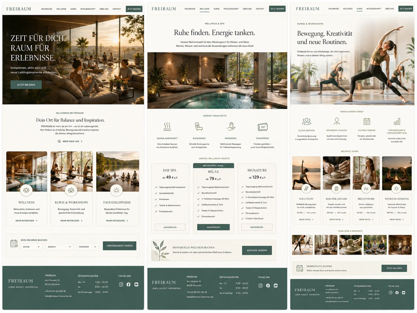 Ruhe & Bewegung Website-Mockup